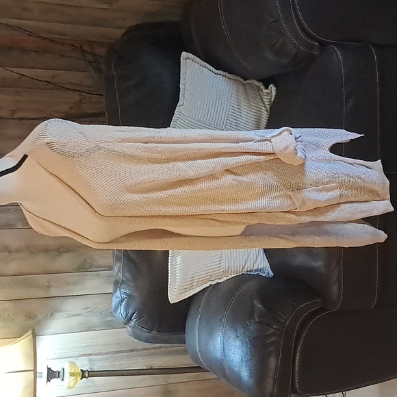Women's Cream Open-Front Loose Knit Sweater Size 2XL - Picture 3 of 8